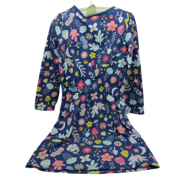 HANNA ANDERSSON Girl's Dress Long Sleeve Botanical Floral Printed Size 130/US8 - Picture 4 of 7
